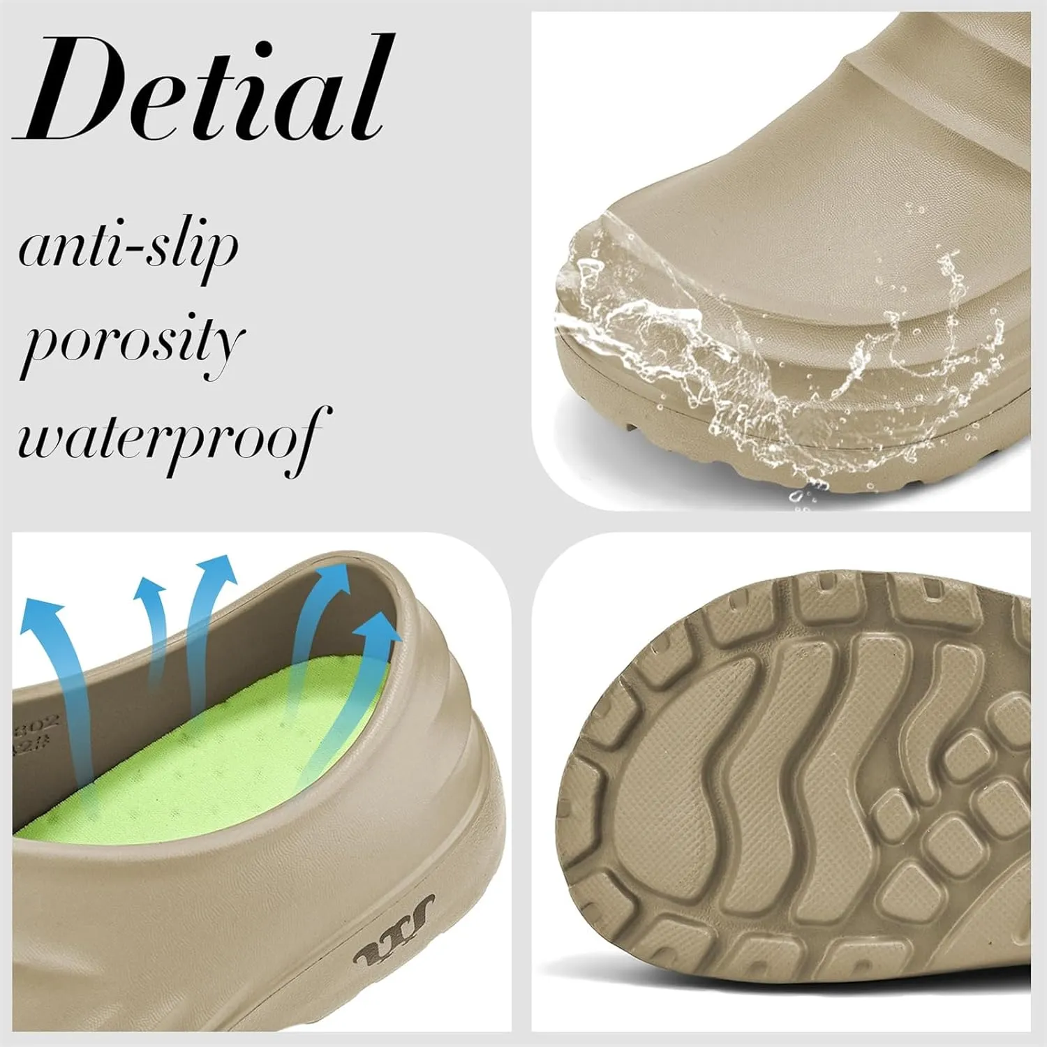 Chef Shoes for Women Slip Resistant Lightweight & Waterproof Kitchen Work Clogs Breathable Arch Support Comfort Sandals Unisex