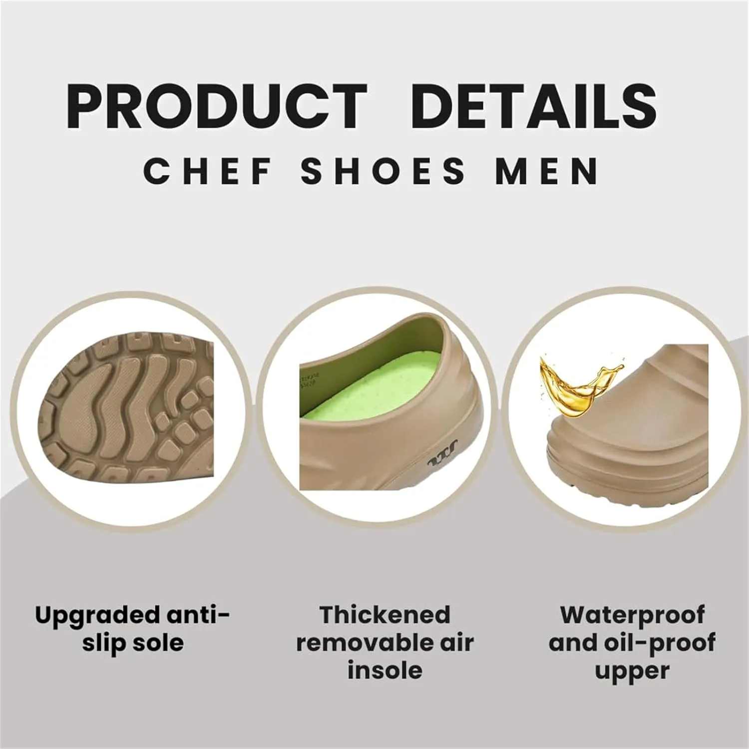 Chef Shoes for Women Slip Resistant Lightweight & Waterproof Kitchen Work Clogs Breathable Arch Support Comfort Sandals Unisex