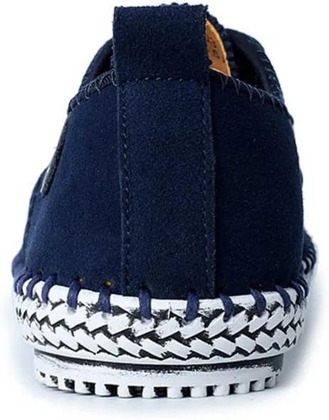 ChicWind Men's Casual Suede Leather Sneaker Breathable Walking Shoes Flat