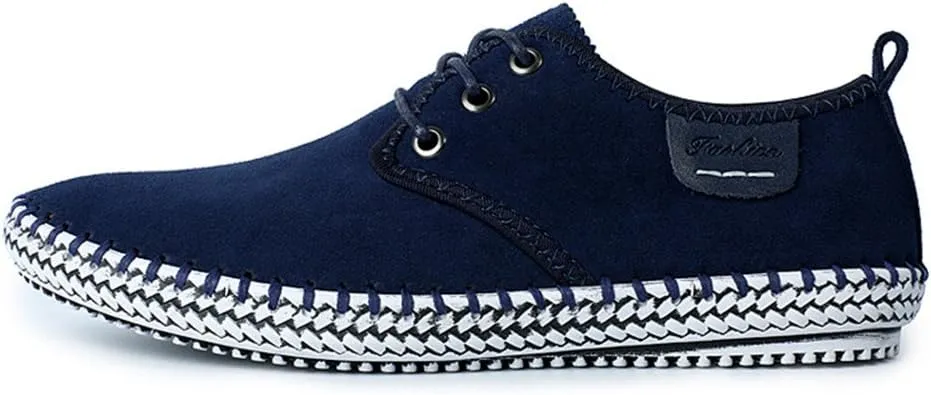ChicWind Men's Casual Suede Leather Sneaker Breathable Walking Shoes Flat