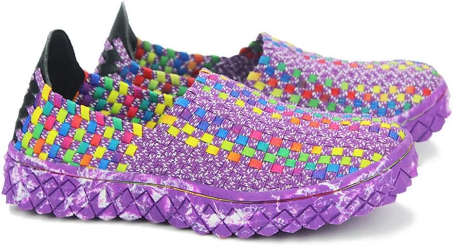 ChicWind Unisex Ultra Lightweight Woven Fashion Sneakers Casual Slip On Walking Shoes