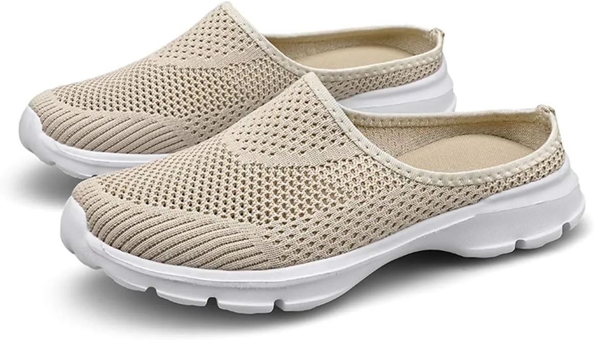 ChicWind Womens Breathable Mesh Walking Mules Sneakers Open Back Slip On Shoes