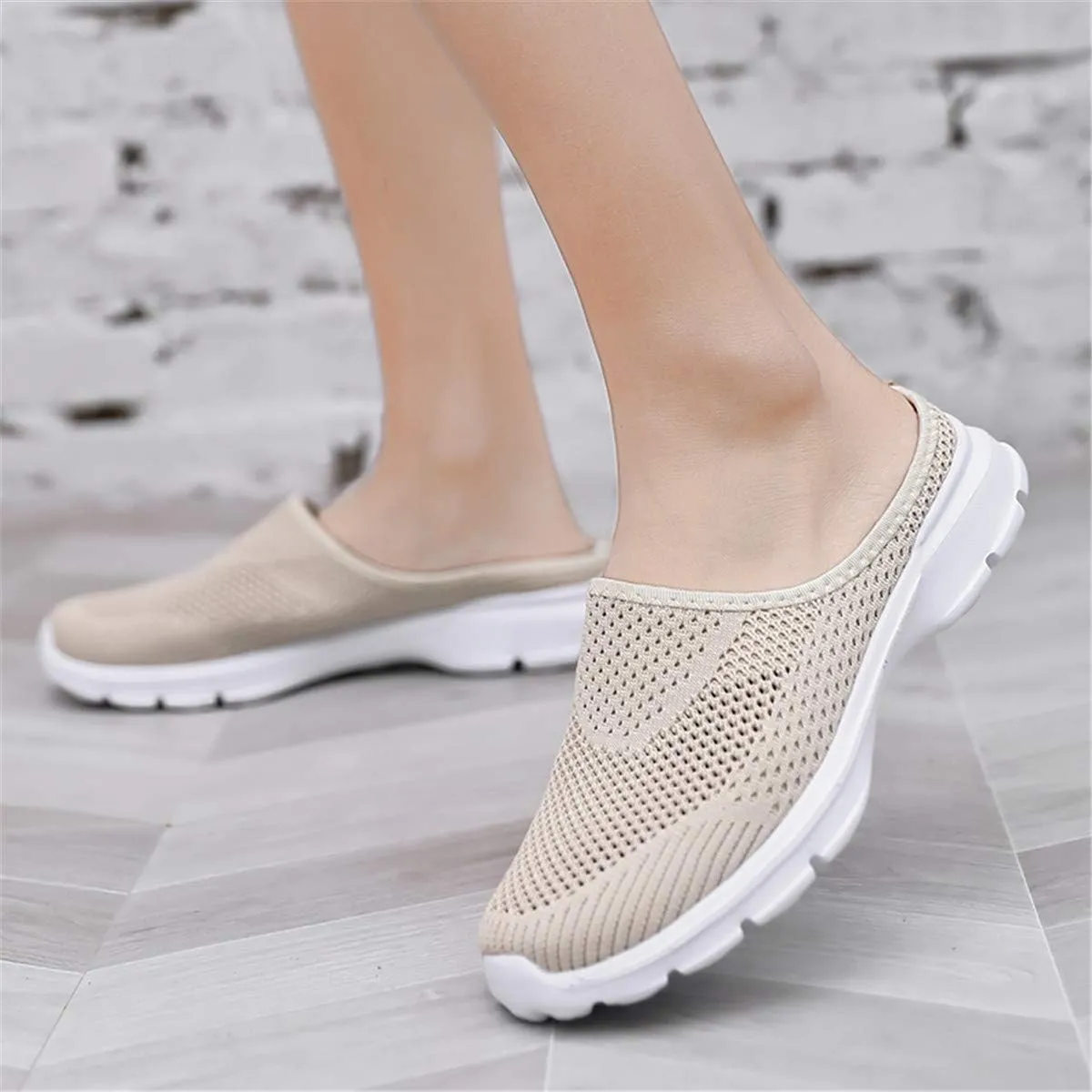 ChicWind Womens Breathable Mesh Walking Mules Sneakers Open Back Slip On Shoes
