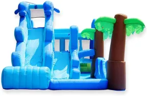 Children's Slide Inflatable Castle Inflatable House Toy Trampoline Slide, with Oxford Mesh Wall, for Home Indoor and Outdoor
