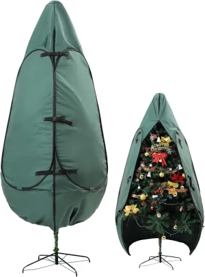 Christmas Tree Bag 9 Ft Upright Christmas Tree Storage Bag 9 Foot Tree, Christmas Tree Cover for Upright Storage Fit 8 Ft / 9 Ft / 10 Ft, Artificial Christmas Tree Storage Bag