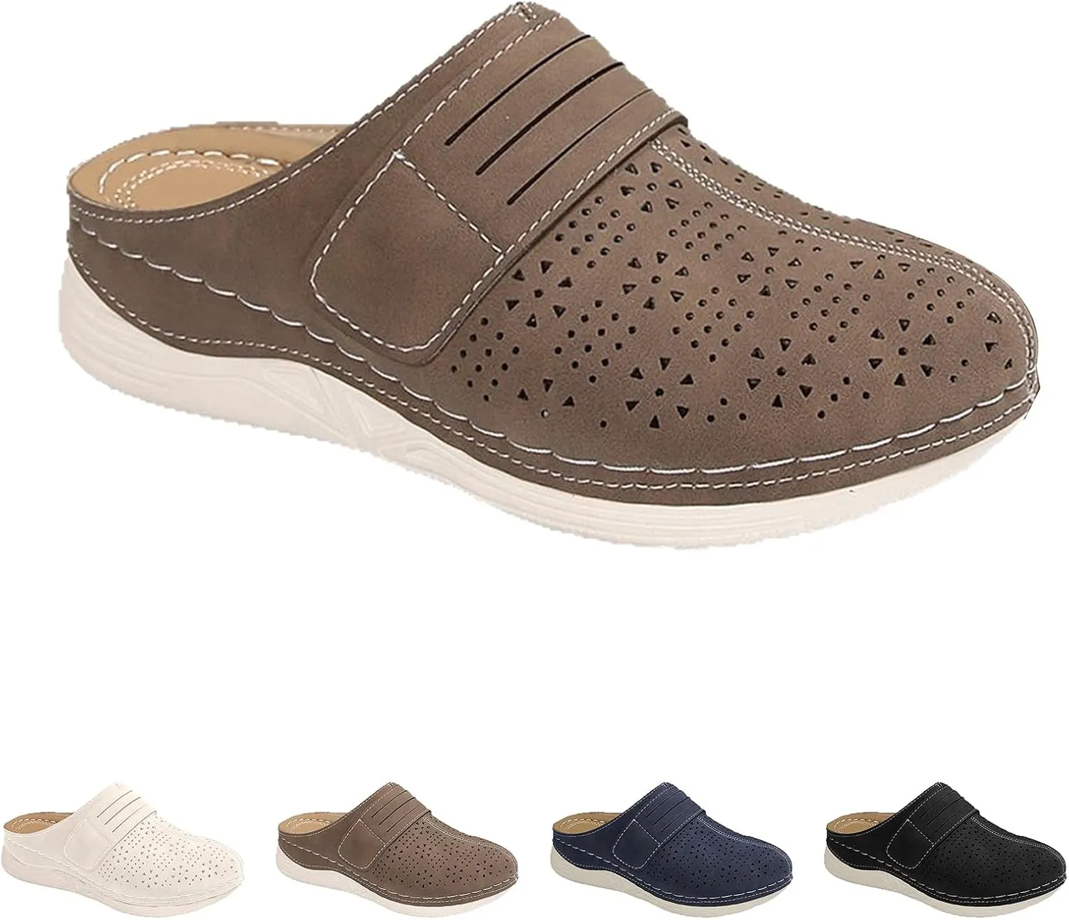 Clogs for Women Comfortable Closed Toe Mules Summer Dressy Slip On Shoes Walking Wedge Clogs Hollow Out Sandals Business Work Open Back Shoe Travel Vacation Sandals