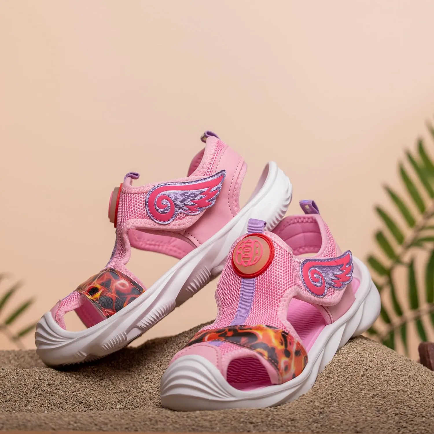 Closed Toe Cute Sandal for Girls in Pretty Colors; Breathable Mesh Upper, Easy and Durable Hook & Loop Strap, Thick and Comfortable Non-Slip Sole; Girls Sandals for Pool, Beach, Bikes, School, Play