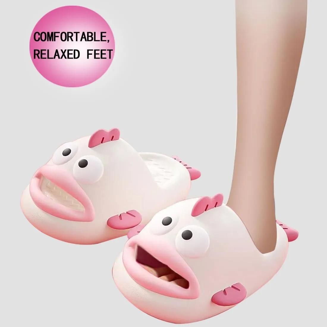 Clown Fish Slides Tongue Kiss Slippers for Adult Women Men Animals House Slippers Summer Open Toe Slide Sandals Fish Flops Cloud Shoes for Beach Shower Pool