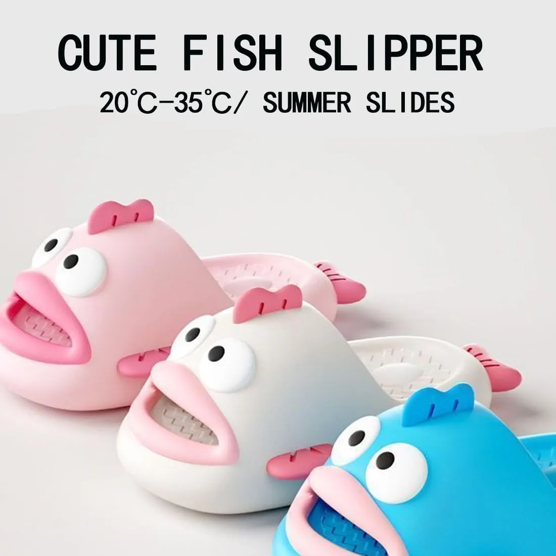 Clown Fish Slides Tongue Kiss Slippers for Adult Women Men Animals House Slippers Summer Open Toe Slide Sandals Fish Flops Cloud Shoes for Beach Shower Pool