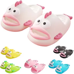 Clown Fish Slides Tongue Kiss Slippers for Adult Women Men Animals House Slippers Summer Open Toe Slide Sandals Fish Flops Cloud Shoes for Beach Shower Pool