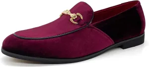 CMM Men's Velvet Slip On Loafers Shiny Metallic Slipper Loafers Luxury Dress Shoes Nightclub Party