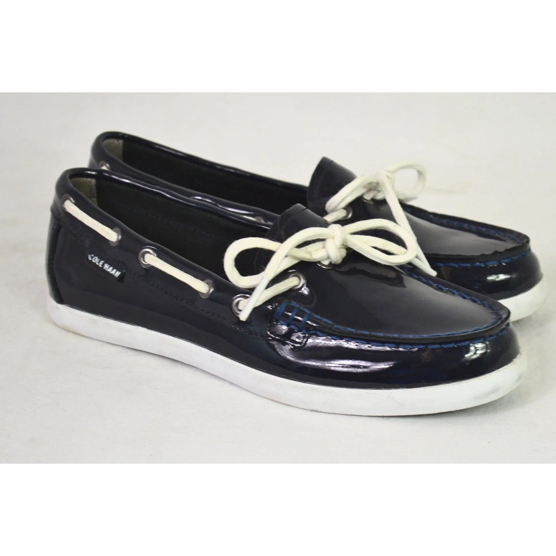 Cole Haan Women's Nantucket Camp Moccasins Leather Loafers Blue 6.5