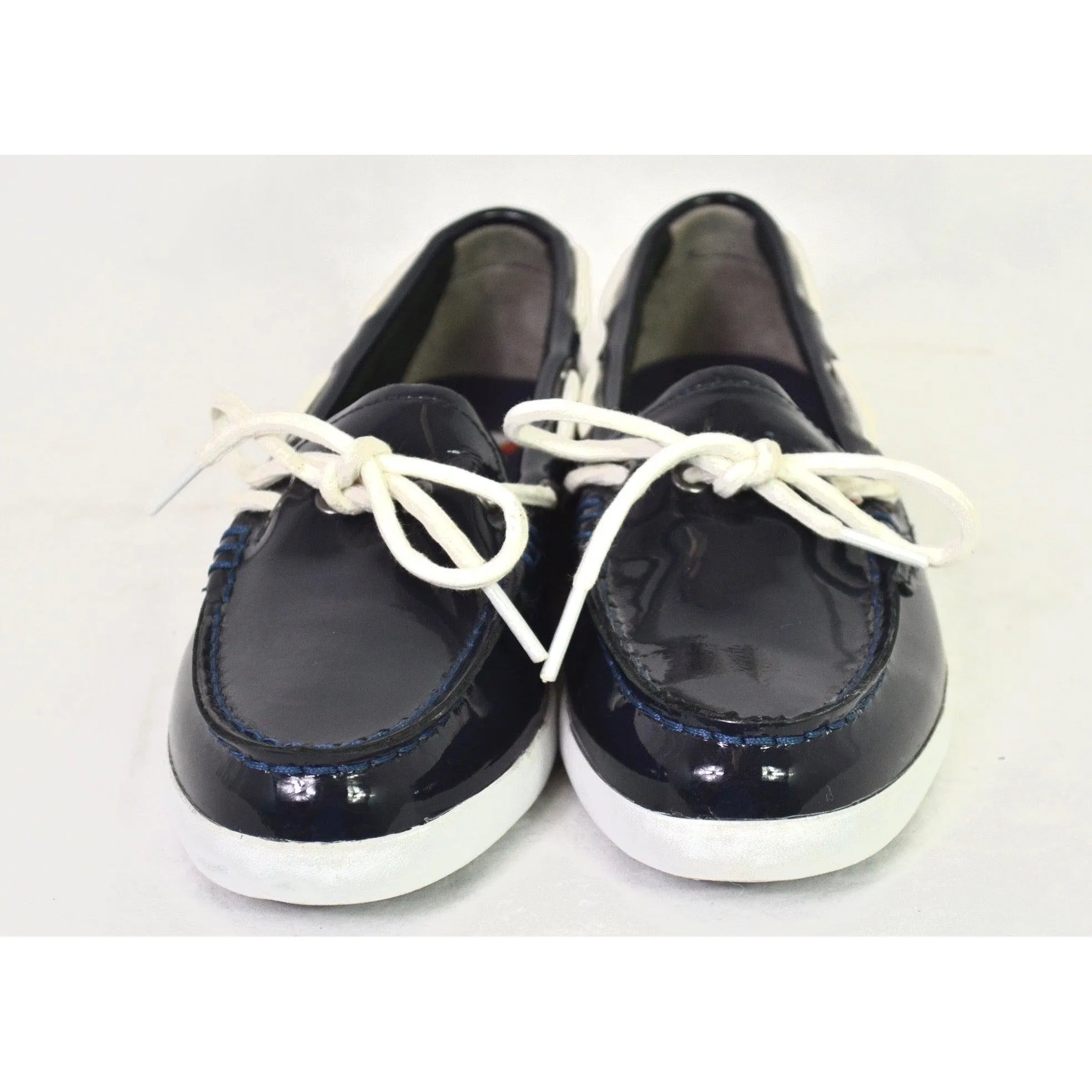 Cole Haan Women's Nantucket Camp Moccasins Leather Loafers Blue 6.5