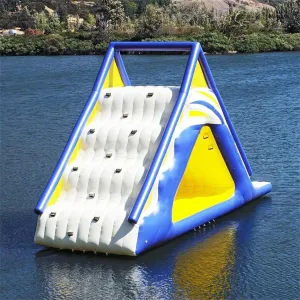 Commercial Inflatable Climbing Floating PVC Triangle Water Slide with Air Pump for Water Park Private Pier