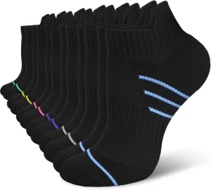 Compression Ankle Socks for Women 6 Pairs, Running Socks with Arch Support Plantar Fasciitis Athletic Sock