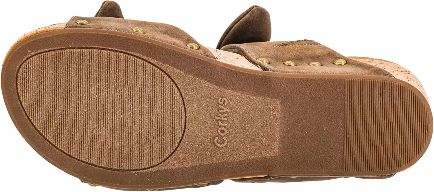 Corkys Footwear Women's Sittin Pretty Wedge Sandal - 2 Inch Cushioned Wedge, Slip On Closure for Comfort & Style, Perfect for Casual & Dressy Outfits, All Day Wear