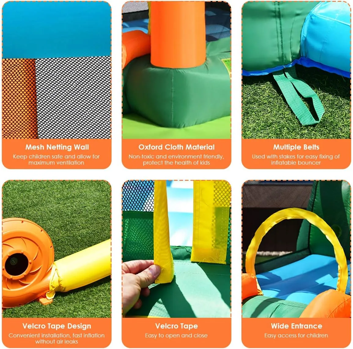 Costzon Inflatable Water Slide, Mega Water Bounce House Combo for Kids Outdoor Fun with Splash Pool, Jungle, Climbing Wall, Blow up Waterslides Park Inflatables for Big Kids Backyard Party Gifts