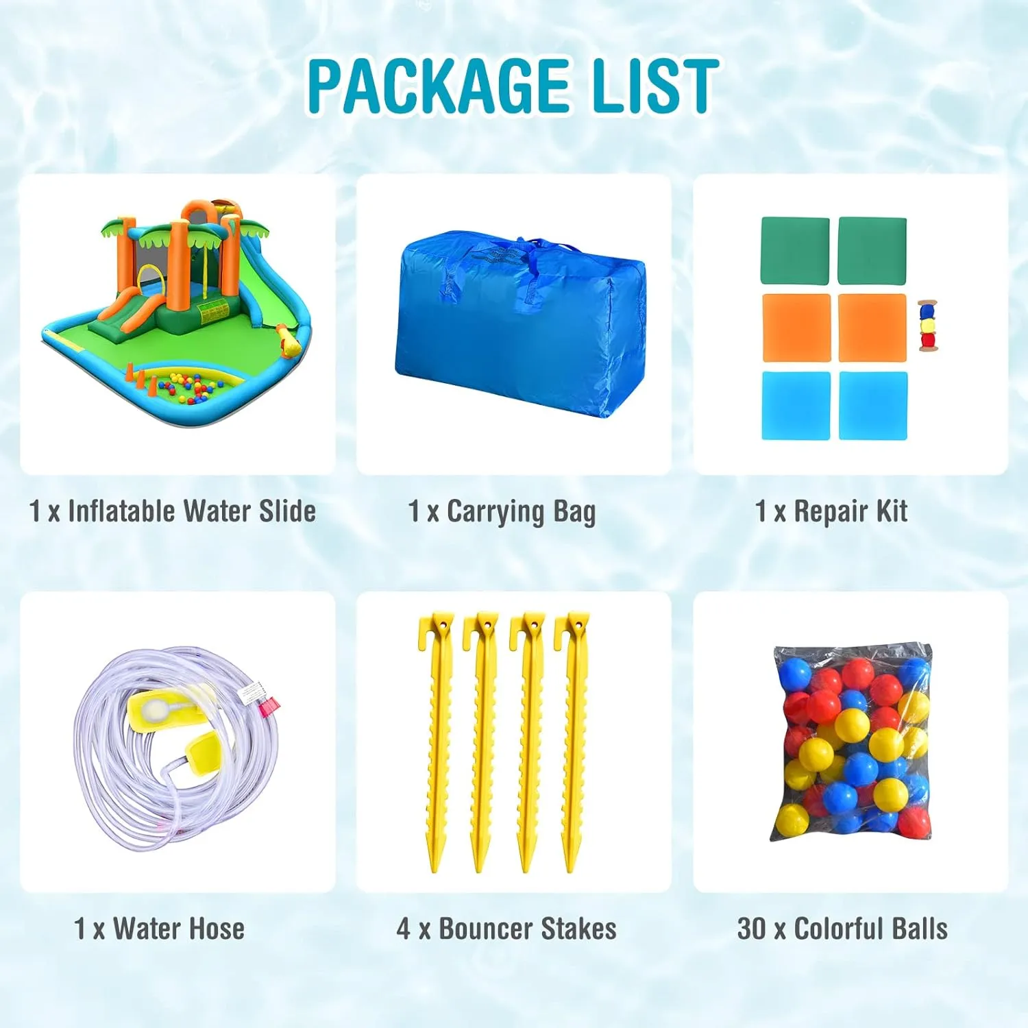 Costzon Inflatable Water Slide, Mega Water Bounce House Combo for Kids Outdoor Fun with Splash Pool, Jungle, Climbing Wall, Blow up Waterslides Park Inflatables for Big Kids Backyard Party Gifts