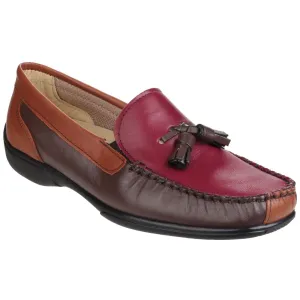 Cotswold Women's Biddlestone Loafer Shoe in Chestnut/Tan/Wine