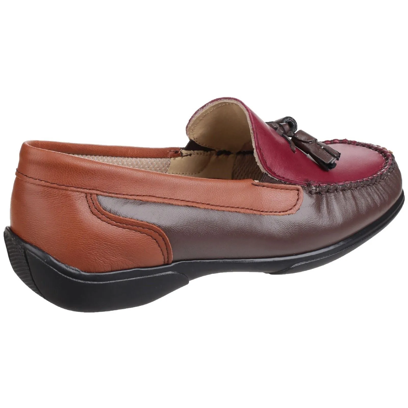 Cotswold Women's Biddlestone Loafer Shoe in Chestnut/Tan/Wine