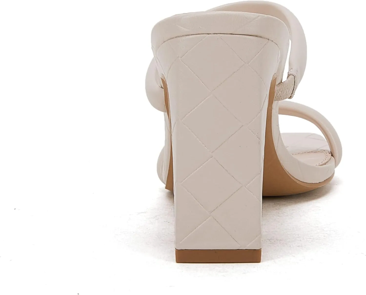 Coutgo Womens Square Open Toe Heeled Sandals Two Strap High Heel Backless Dress Slip On Mules