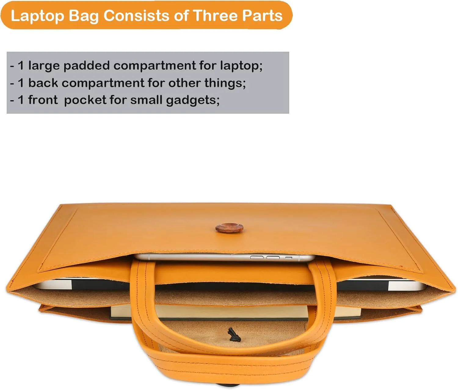 CREATOR Laptop Case Sleeve 13.3-14 Inch Briefcase Waterproof Leather Tote Messenger Bag Slim PC Carrying Case for 13.3"-14" Notebooks