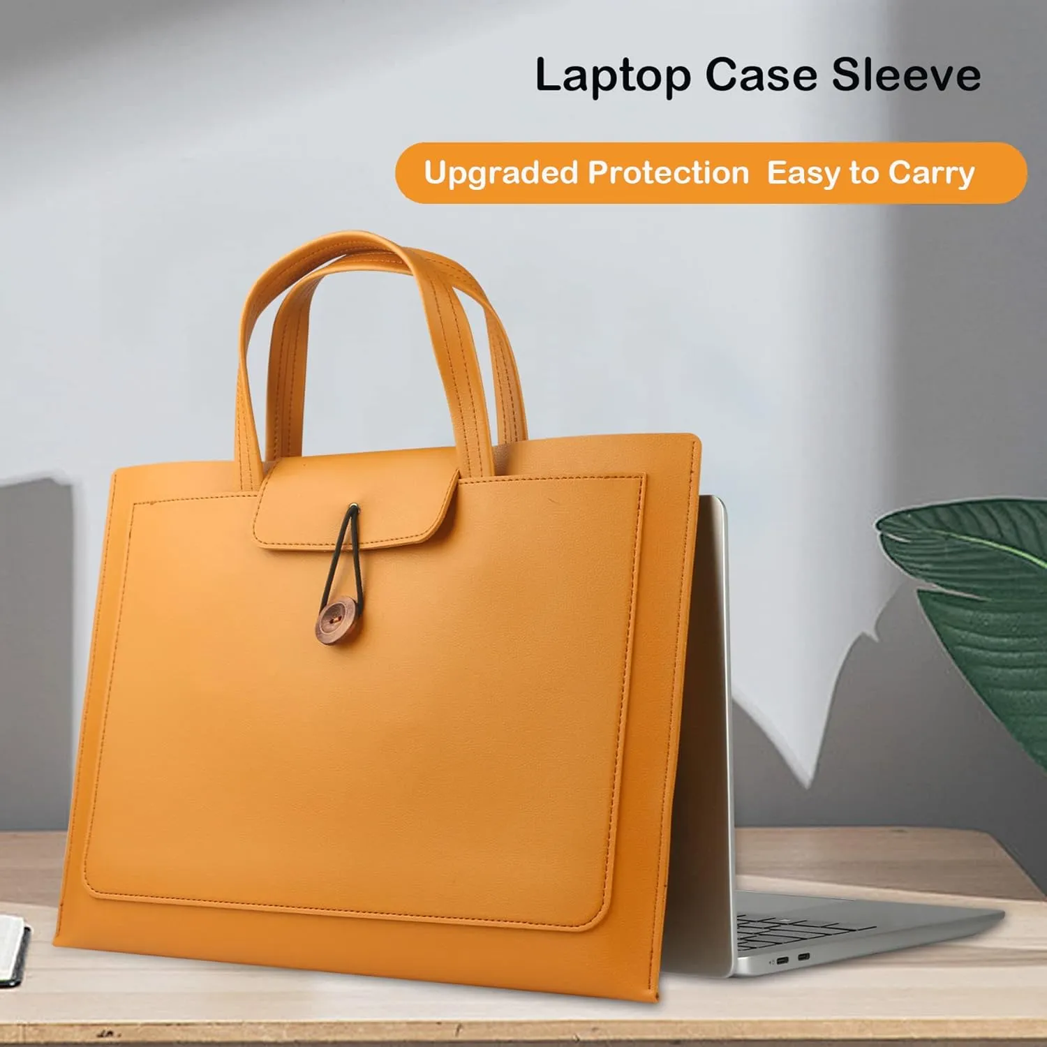 CREATOR Laptop Case Sleeve 13.3-14 Inch Briefcase Waterproof Leather Tote Messenger Bag Slim PC Carrying Case for 13.3"-14" Notebooks
