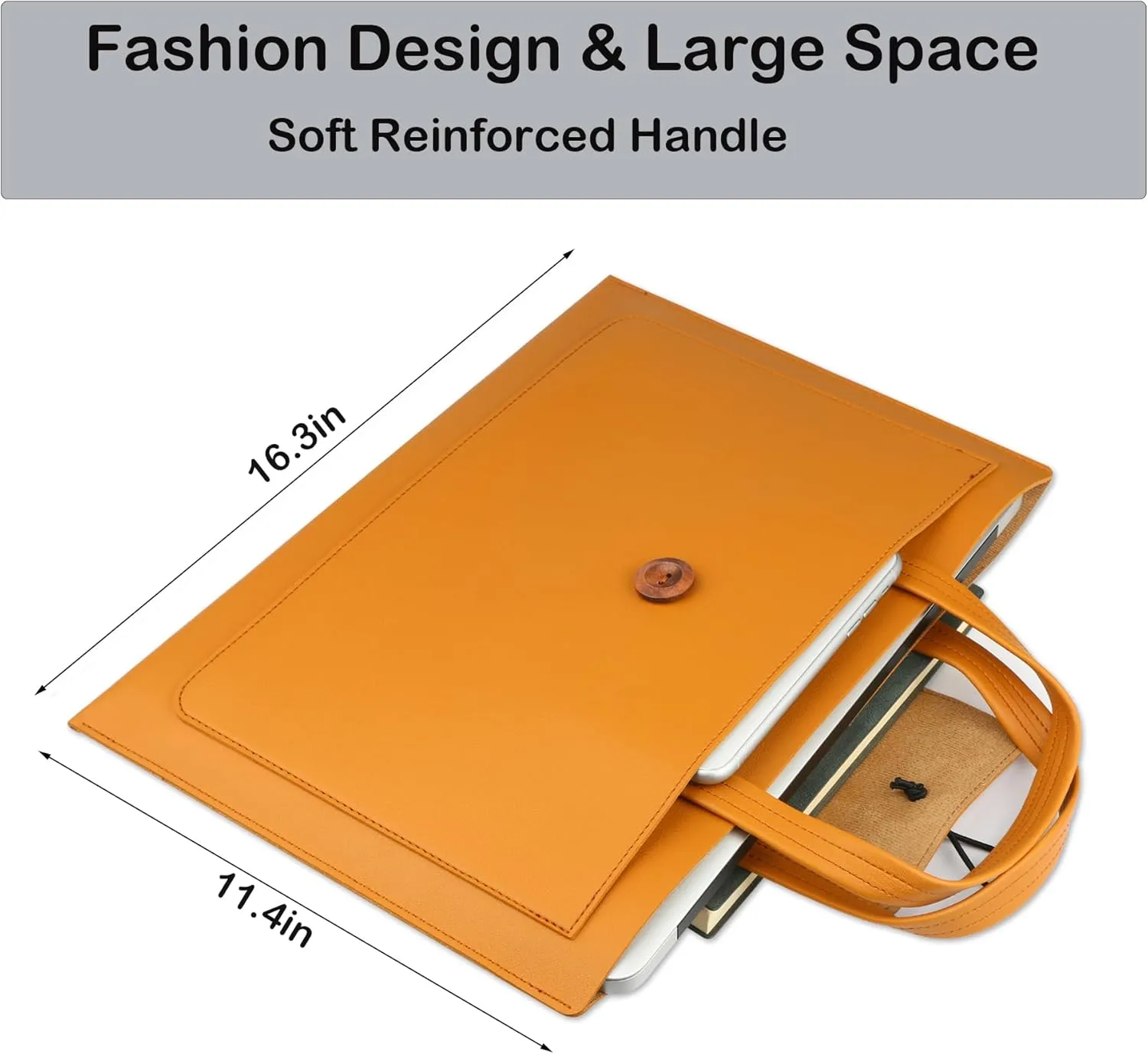 CREATOR Laptop Case Sleeve 13.3-14 Inch Briefcase Waterproof Leather Tote Messenger Bag Slim PC Carrying Case for 13.3"-14" Notebooks