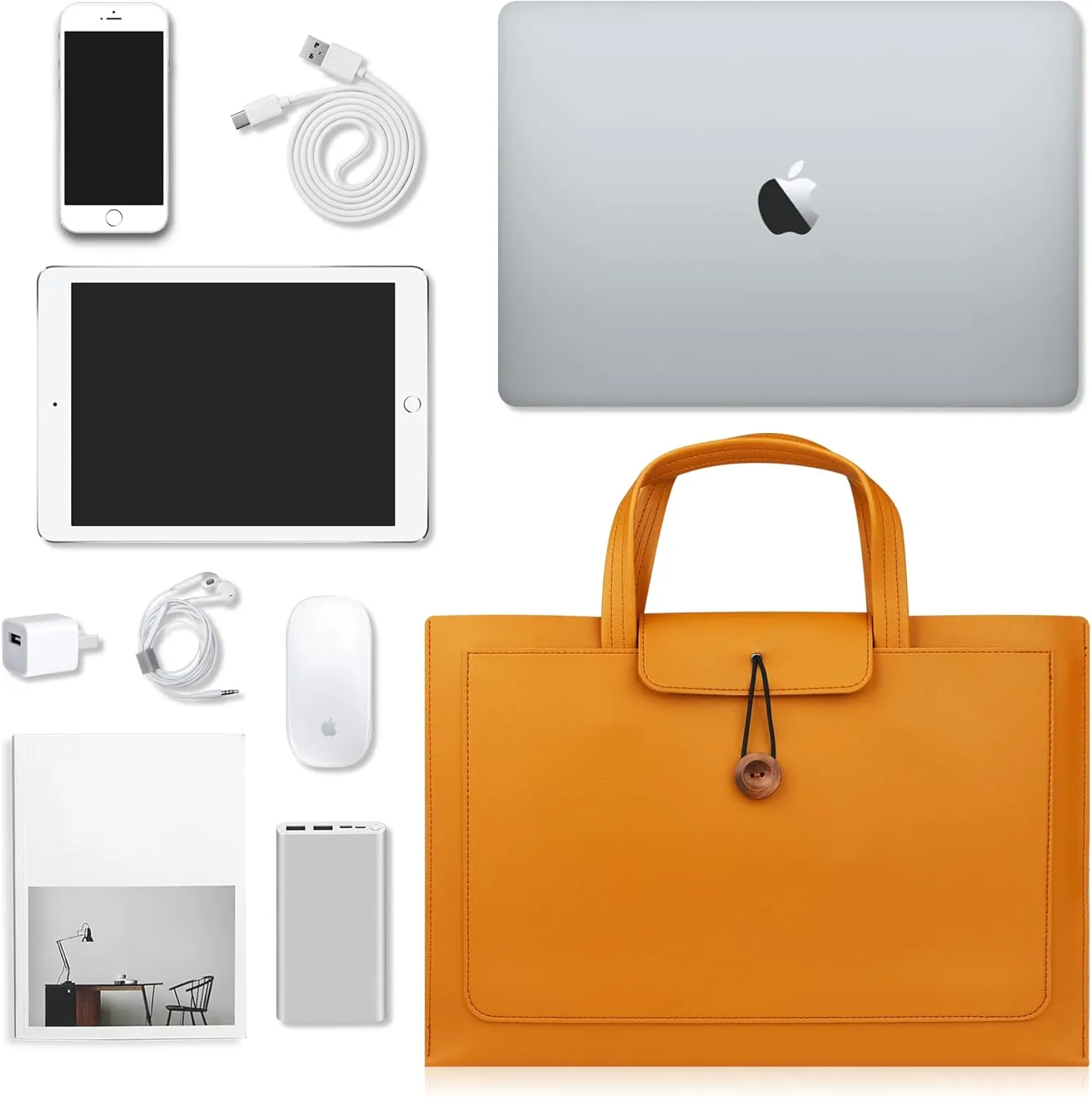 CREATOR Laptop Case Sleeve 13.3-14 Inch Briefcase Waterproof Leather Tote Messenger Bag Slim PC Carrying Case for 13.3"-14" Notebooks
