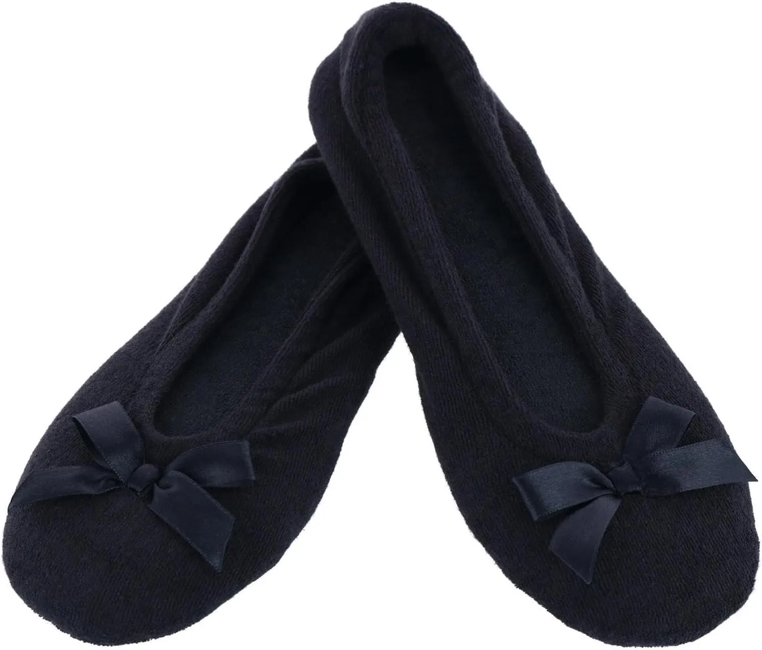 CTM Women's Terry Ballerina Slipper House Shoe (Pack of 2)