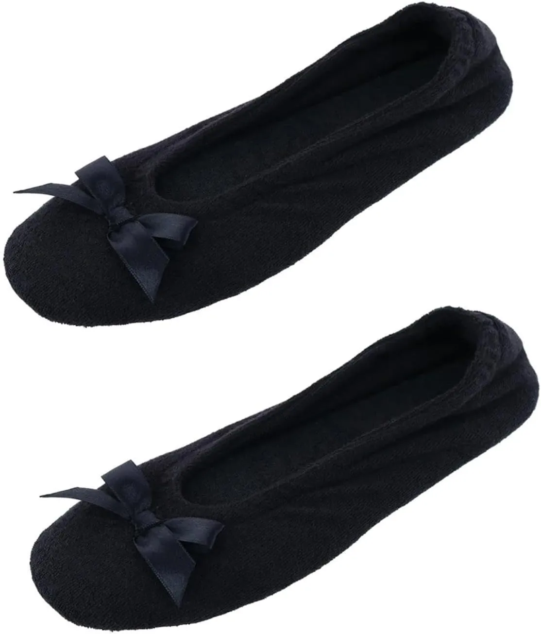 CTM Women's Terry Ballerina Slipper House Shoe (Pack of 2)