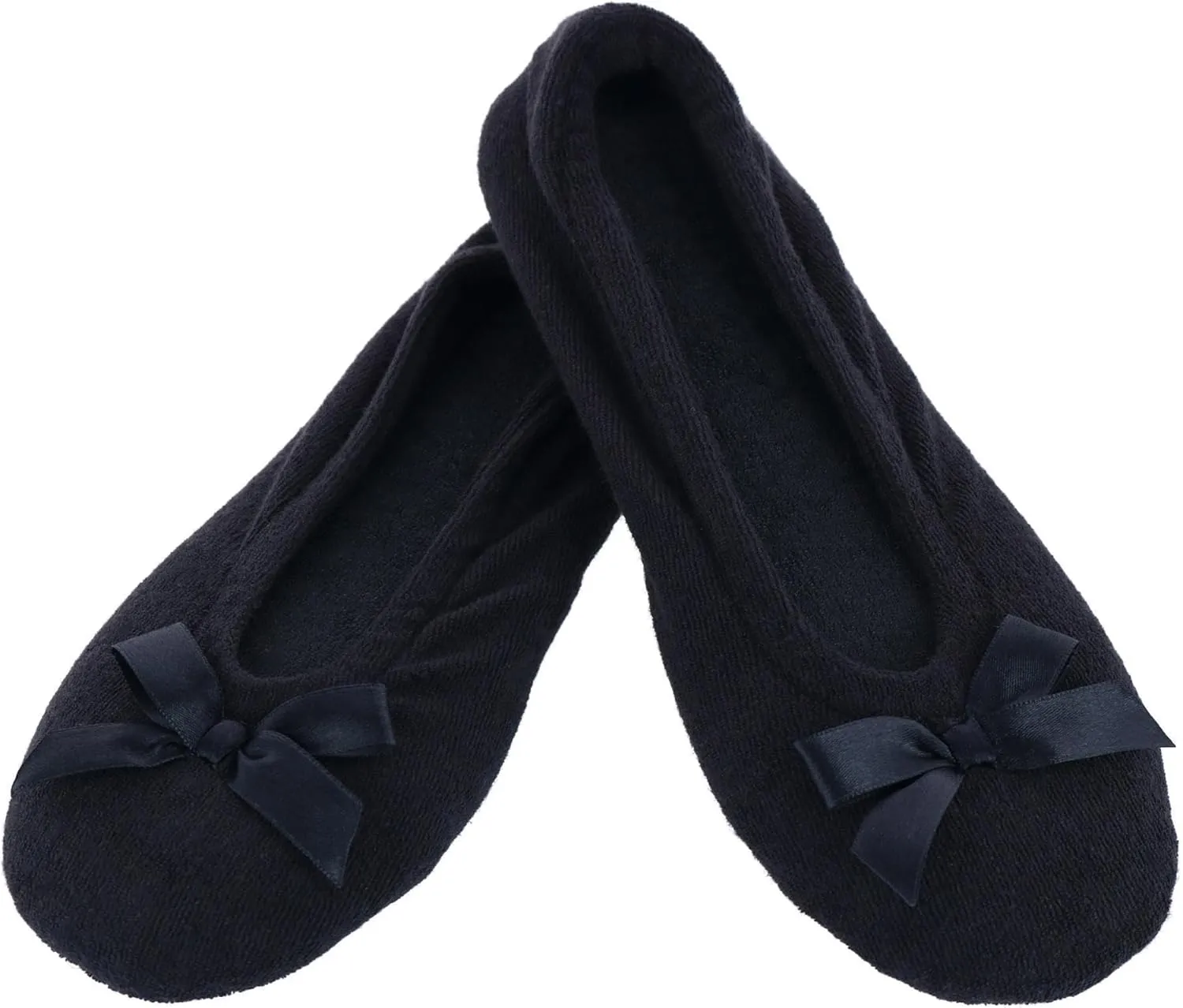 CTM Women's Terry Ballerina Slipper House Shoe (Pack of 2)