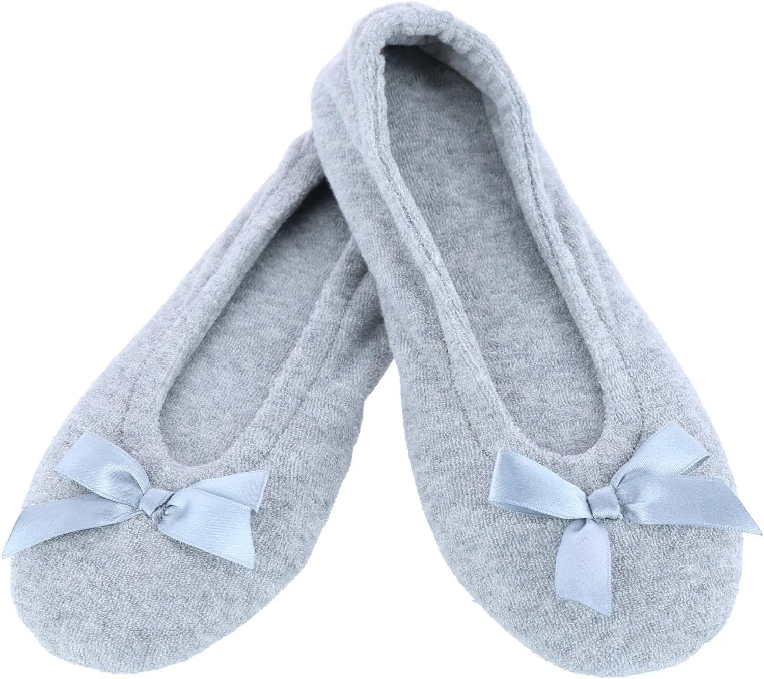 CTM Women's Terry Ballerina Slipper House Shoe (Pack of 2)