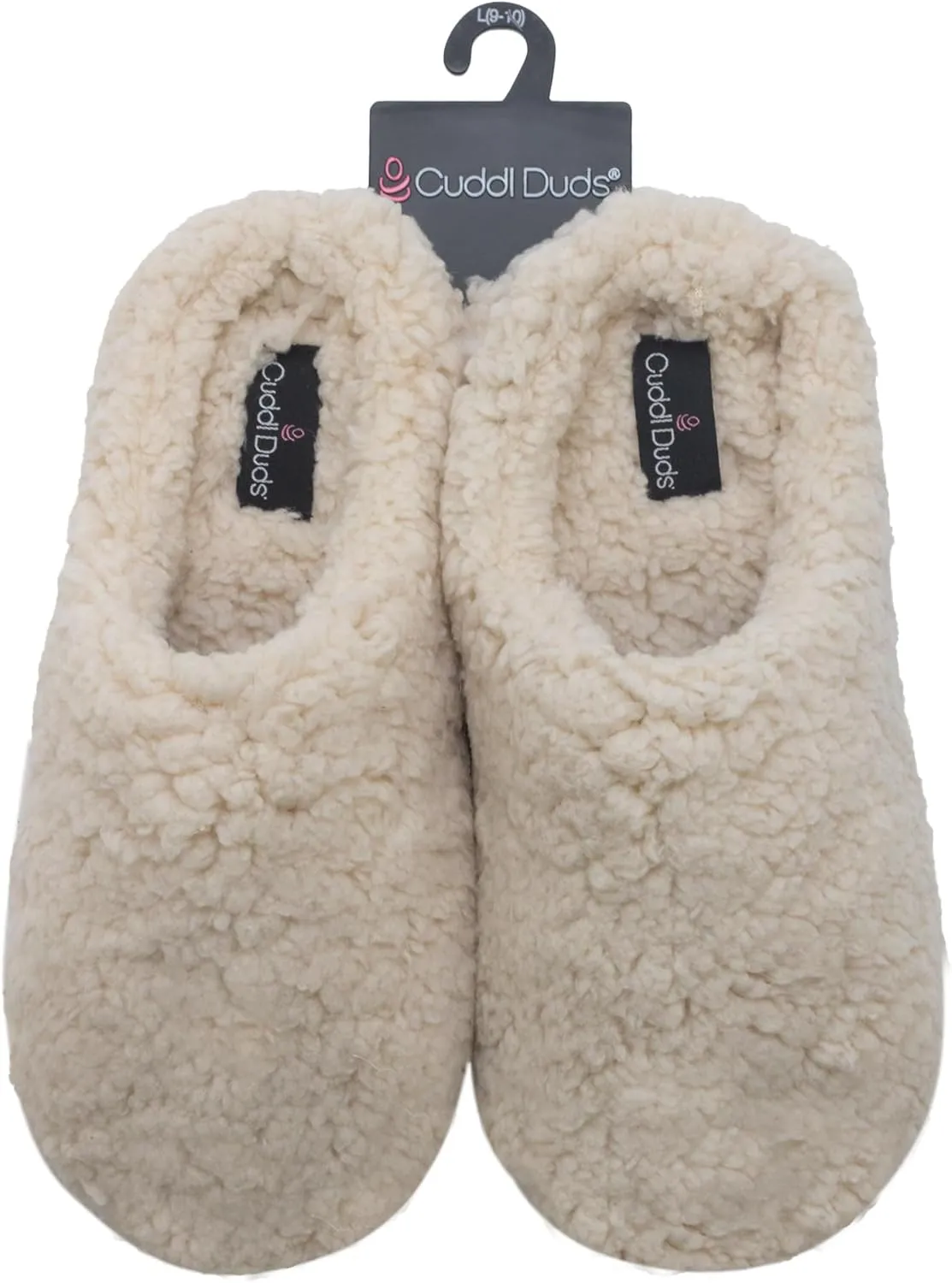 Cuddl Duds Women Indoor Memory Foam Cozy Faux Shearling Lining Clog Slipper House Shoes With Skid Resistant Bottom