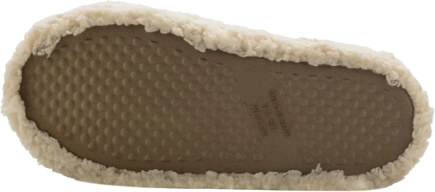 Cuddl Duds Women Indoor Memory Foam Cozy Faux Shearling Lining Clog Slipper House Shoes With Skid Resistant Bottom