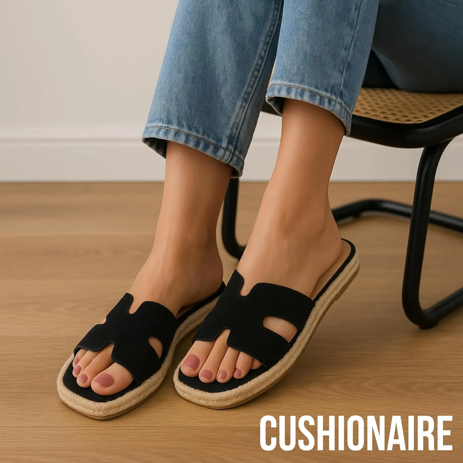 CUSHIONAIRE Avocado Women’s Espadrille Slide Sandal – Suede Cutout Upper with Jute-Wrapped Platform & Cushioned Footbed