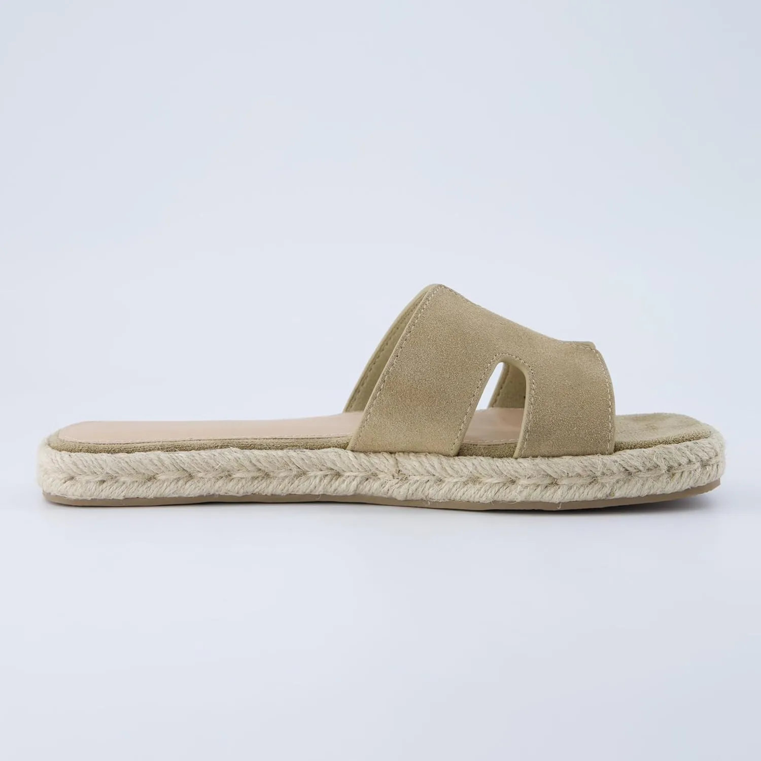 CUSHIONAIRE Avocado Women’s Espadrille Slide Sandal – Suede Cutout Upper with Jute-Wrapped Platform & Cushioned Footbed