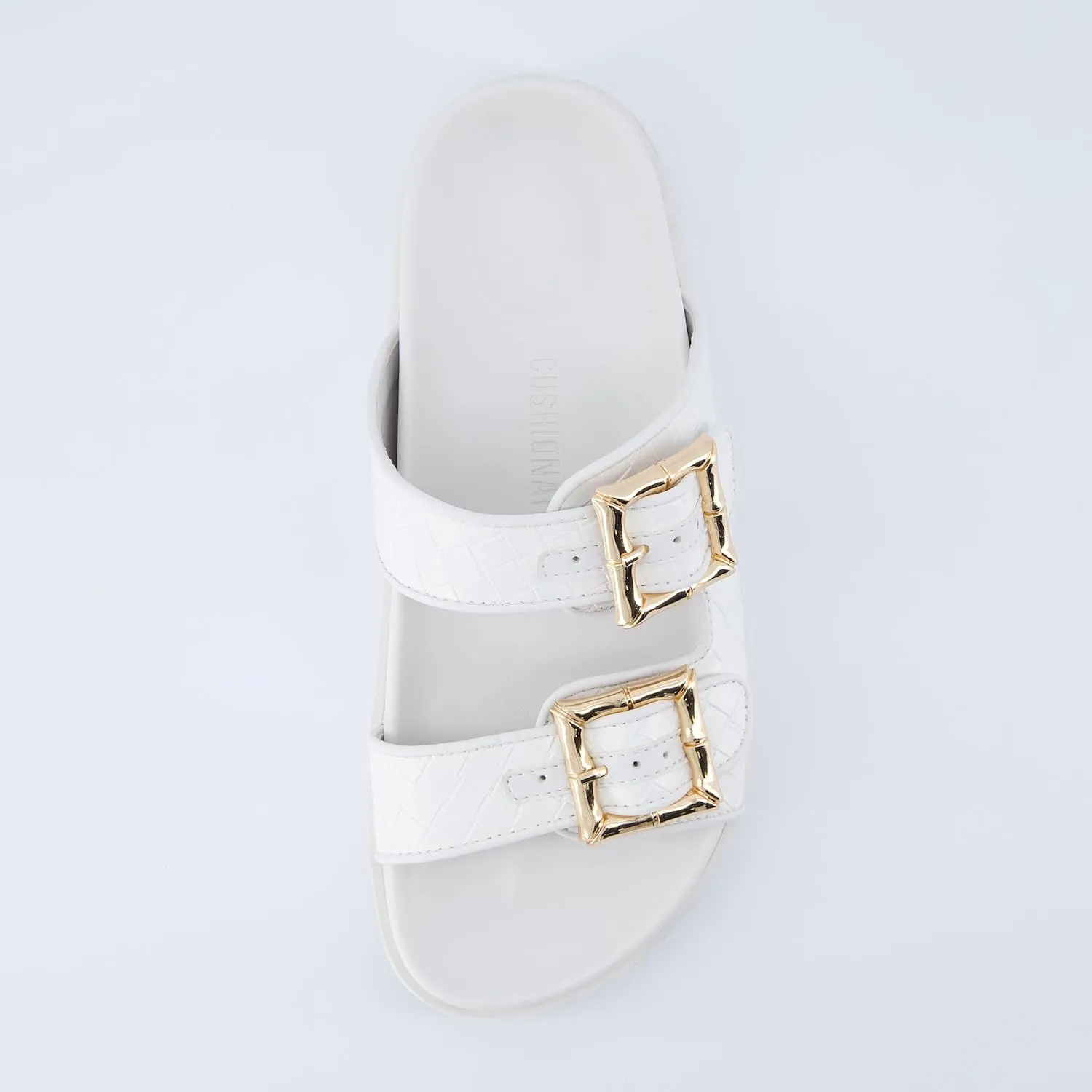CUSHIONAIRE Loft Women's Quilted Slide Sandal With Cushioned Footbed and Adjustable Buckles