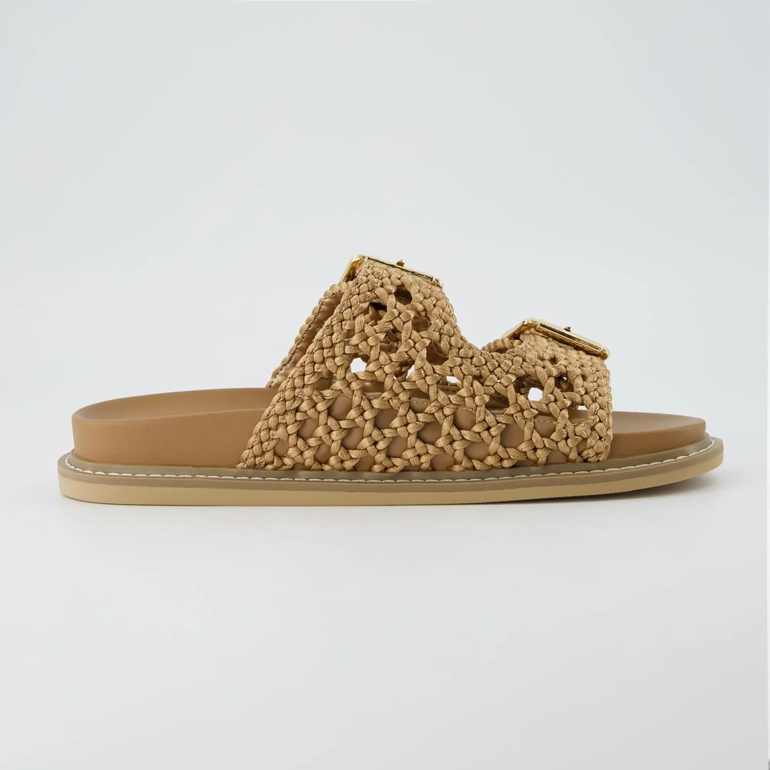 CUSHIONAIRE Women's Weaver Woven footbed sandal with  Comfort, Wide Widths Available