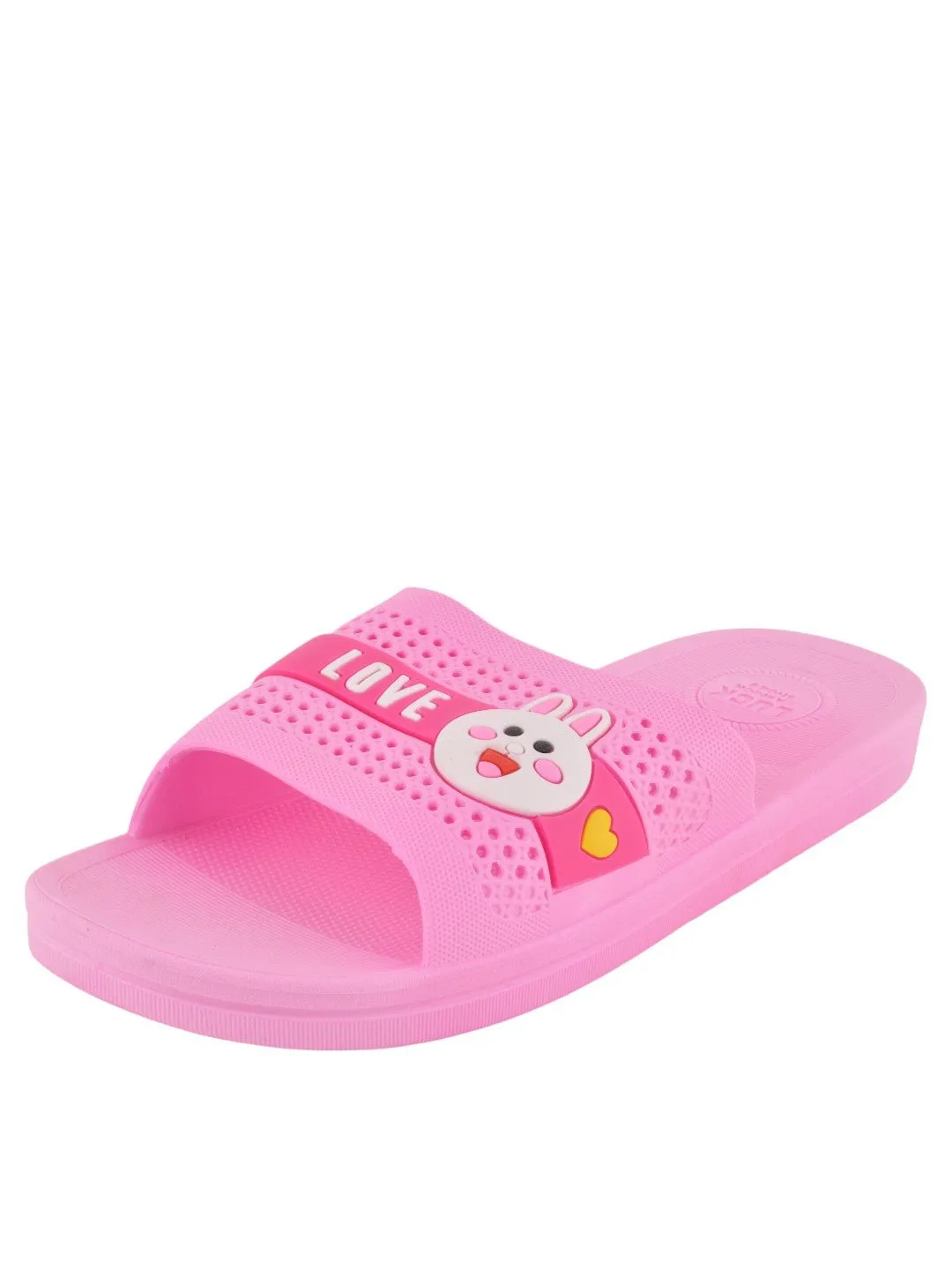 Cute Pink Bunny Design Slide with LOVE Strap for Girl's