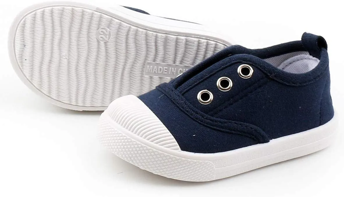 DADAWEN Boy's Girl's Candy Color Canvas Slip-On Lightweight Sneakers Cute Casual Running Shoes