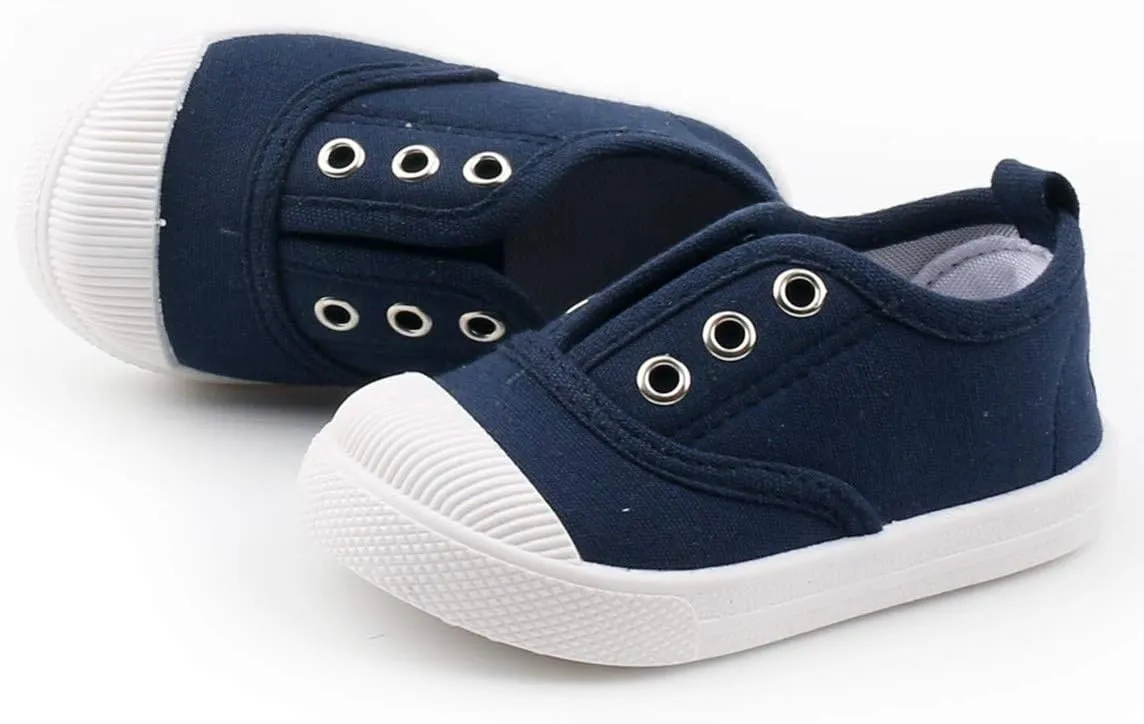 DADAWEN Boy's Girl's Candy Color Canvas Slip-On Lightweight Sneakers Cute Casual Running Shoes