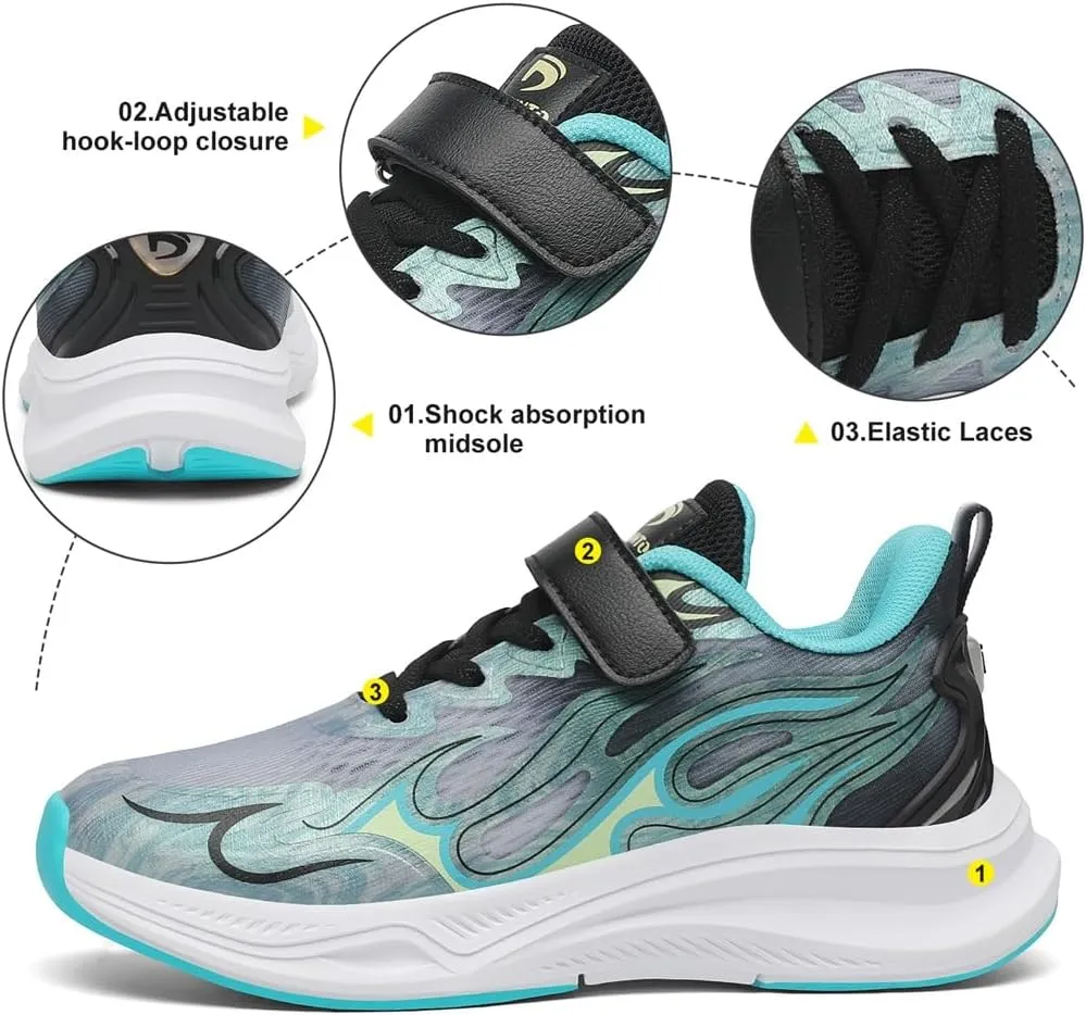 Dannto Boys Girls Sneakers Kids Shoes Lightweight Breathable Athletic Running Tennis Fitness Shoes Little Kid/Big Kid