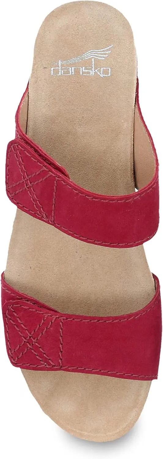 Dansko Maddy Slip-On Wedge Sandal for Women –Comfortable Wedge Shoes with Arch Support –Fully Adjustable Straps with Hook & Loop Closure–Versatile Casual to Dressy Footwear –Lightweight Rubber Outsole