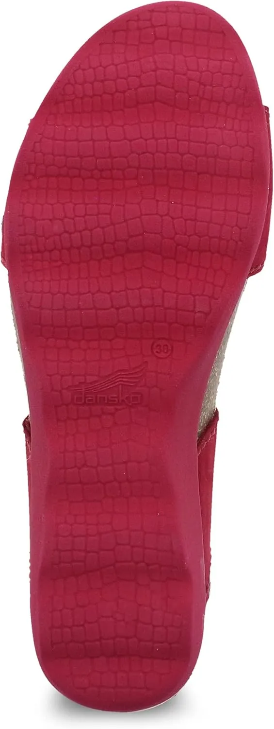 Dansko Maddy Slip-On Wedge Sandal for Women –Comfortable Wedge Shoes with Arch Support –Fully Adjustable Straps with Hook & Loop Closure–Versatile Casual to Dressy Footwear –Lightweight Rubber Outsole