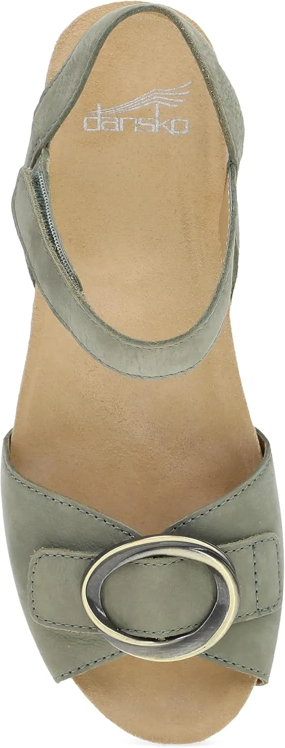 Dansko Stella Multi-Strap Wedge Sandal for Women - Cork/EVA Wedge with Arch Support -Fully Adjustable Straps-Lightweight Rubber Outsole
