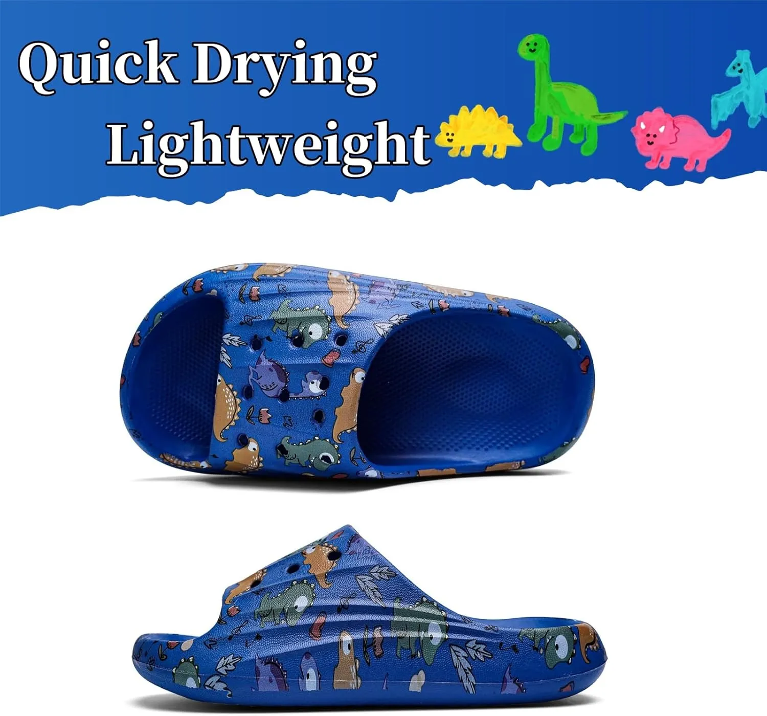 DAYUMKOU Toddler Boy Sandals Girls Footwear Cute Open Toe Beach Slides Indoor Outdoor Kids Slippers Lightweight Pool Shoes