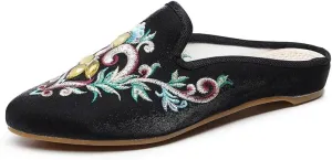 Dear Time Women's Buckle Mule Slippers Square Toe Comfortable Slip On Backless Mule Shoes Black US 9