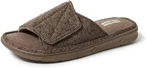 Dearfoams Men's Adjustable Indoor/Outdoor Memory Foam Machine Washable Summer Slide Slipper