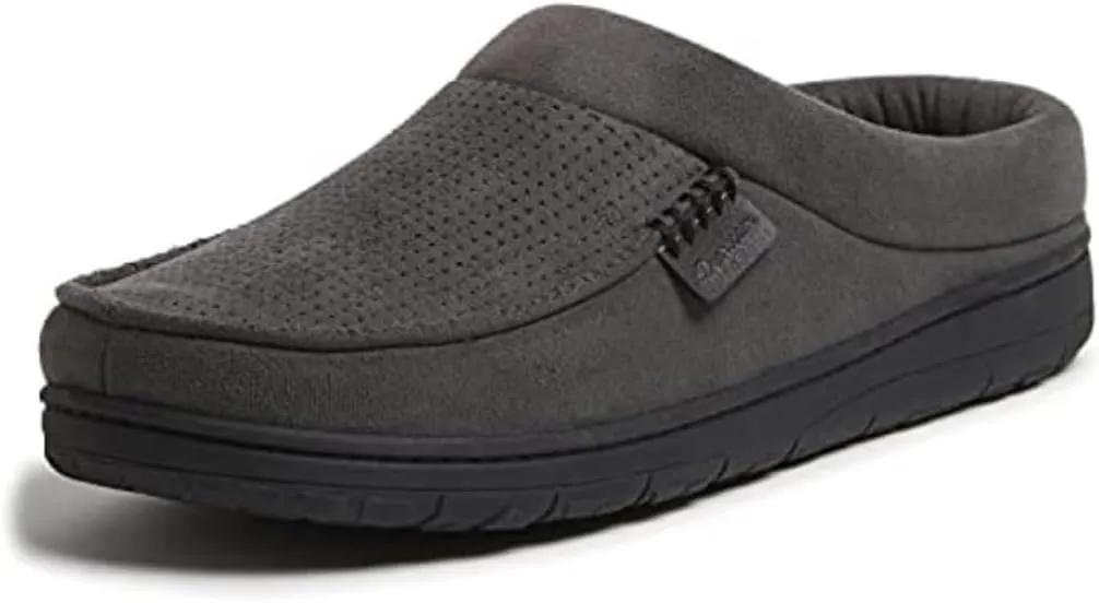 Dearfoams Mens Indoor/Outdoor Breathable Memory Foam Brendan Clog House Shoe Slipper with Wide Widths